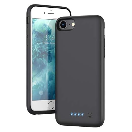 Battery Case for iPhone 6/6s/7/8/se(2020), Upgraded[6000mAh] Portable Protective Charging Case Extended Battery Pack Rechargeable Backup Power Charger Case,Compatible iPhone 6/6s/7/8 (4.7') - Black
