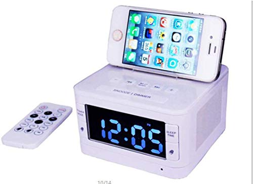 Wecker digitales Radio mit Bluetooth-Lautsprecher-USB-Aufladung, Snooze-FM-Radio-Thermometer dimmbares Display für Nachts Schlafzimmer Desktop