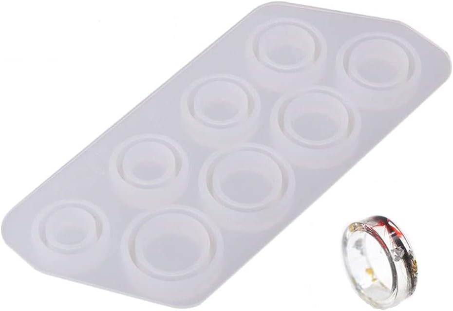 1PCS Flat Rings Mold- Handmade DIY Making Ring Jewelry Silicone Mold，Ring/Pendant Mould Jewelry Making Silicone Mold DIY Jewelry accessory