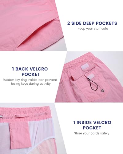 Image of maamgic Mens Swim Trunks 5 inch with Mesh Lining Quick Dry Bathing Suits for Men Swim Shorts Swimwear