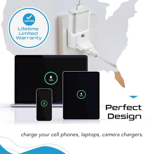 Image of Ceptics India to Australia Adapter Plug, China, New Zealand & More - Type I - CE Certified - RoHS Compliant - White - CE - RoHS - 3 Pack - Lifetime Limited Warranty