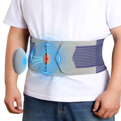 Hernia Belts for Men and Women Front-Closure Abdominal Binder with Extra Compression Strap & Soft Detachable Dual-Layer Hernia Pad Comfortable Hernia Support for Men Post Surgery or Daily Relief (L/XL 3848 in)