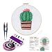 Handmade Embroidery Starter Kit Set with Pattern Including Embroidery Cloth,Bamboo Embroidery Hoop, Color Threads, and Other Tools Kit for Beginners