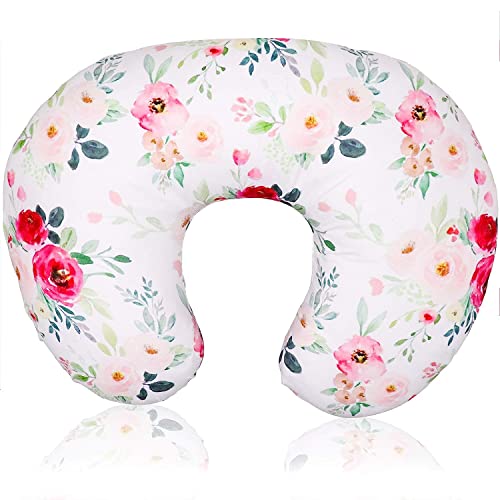 Image of UDERUI Nursing Pillow and Positioner, Breastfeeding, Bottle Feeding, Baby Sitting Support with Removable Ultra Soft Minky Cover, Tummy Time for Boys Girls，Cotton (Floral), ZX
