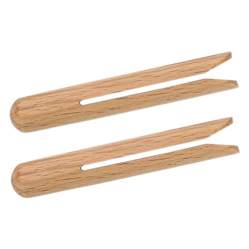 MUCKLILY 1set Beech Wooden Sealing Clamp for Snacks Food Bag Clips to Keep Snacks Fresh Crisp for Chips Bread Pet Food Arts Crafts 2pcs