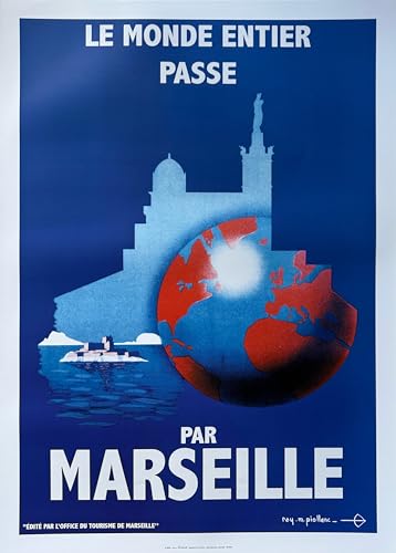 Poster Marseille 50x70cm Monde Entier deco murale design pour bureau