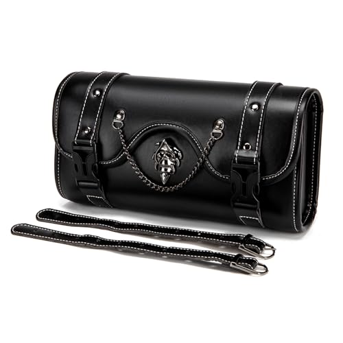 Sac à outils de moto pour fourche et guidon noir en cuir PU imperméable
