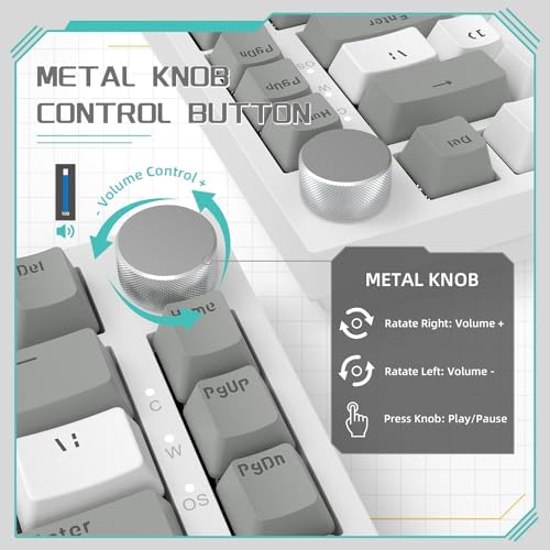 AJAZZ AK820 75% TKL Wired Mechanical Gaming Keyboard Hot Swap - Grey White - 2
