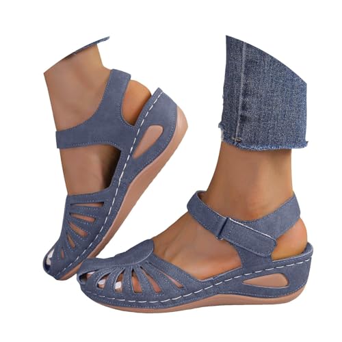 Sandales orthopédiques pour femme UK 2026, Sandales compensées à bout fermé avec support de...