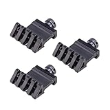 Pinty 45-Degree Offset Angle Rail Mount Picatinny for Flashlights and Rifle Laser Dot Sights, 4 Slots 20mm Weaver Style Tactical, 3PCs