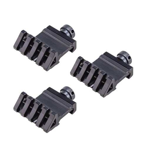 Pinty 45-Degree Offset Angle Rail Mount Picatinny for Flashlights and Rifle Laser Dot Sights, 4 Slots 20mm Weaver Style Tactical, 3PCs