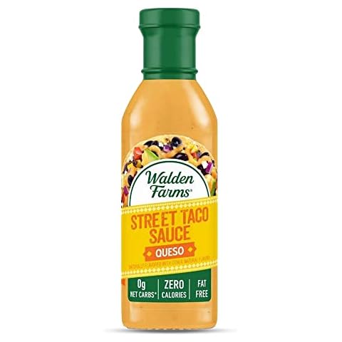 Walden Farms Street Taco Sauce Queso Dressing for Salad, Chips, Quesadillas, Chicken, Tex-Mex Burritos and other Snacks, 12 oz. Bottle, Gluten and Fat Free, Vegan and Kosher, Creamy Queso Flavor Cover
