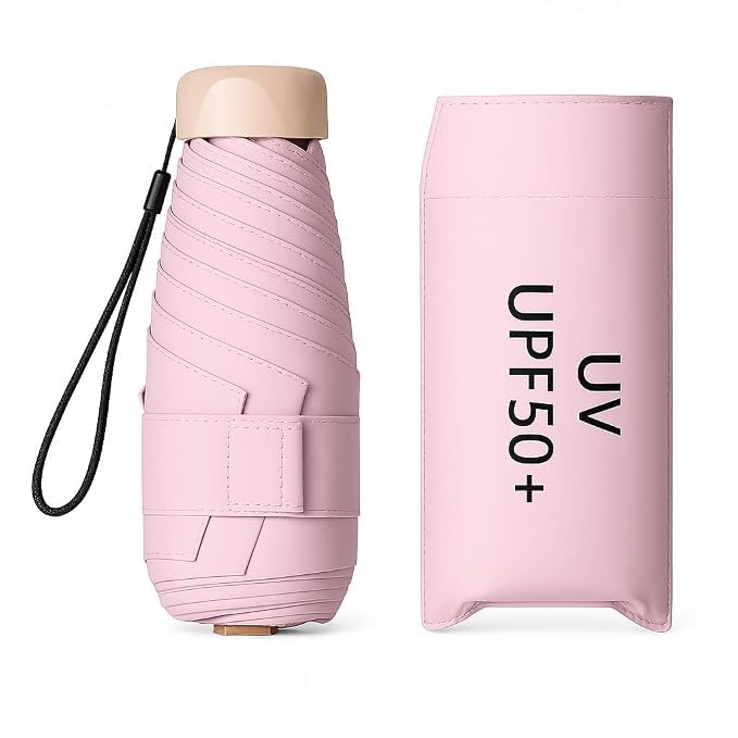 Image of ๐ช๐ข๐ข๐ ๐ญ๐ฌ UV Travel ๐ ๐ถ๐ป๐ถ ๐๐ผ๐น๐ฑ๐ถ๐ป๐ด Ultra Compact pastel ๐จ๐บ๐ฏ๐ฟ๐ฒ๐น๐น๐ฎ with Case, Manual Open ๐ฒ ๐ฅ๐ถ๐ฏ๐ Lightweight ๐ฃ๐ผ๐ฟ๐๐ฎ๐ฏ๐น๐ฒ, Small Sun & Rain ๐ฃ๐ผ๐ฐ๐ธ๐ฒ๐ ๐จ๐บ๐ฏ๐ฟ๐ฒ๐น๐น๐ฎ for Men and Women- Use in ๐ฅ๐ฎ๐ถ๐ป & ๐ฆ๐๐บ๐บ๐ฒ๐ฟ