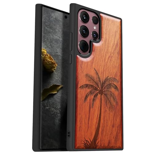 Coque Galaxy S22 Ultra gravée bois protection silicone souple durable