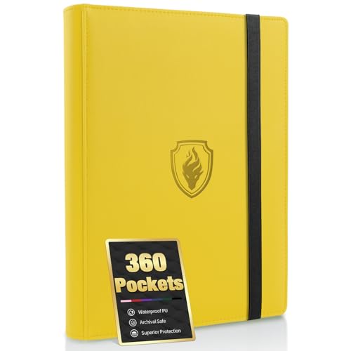 Premium 9 Pocket Card Binder for 360 Cards, Fabmaker PU Trading Card Binder