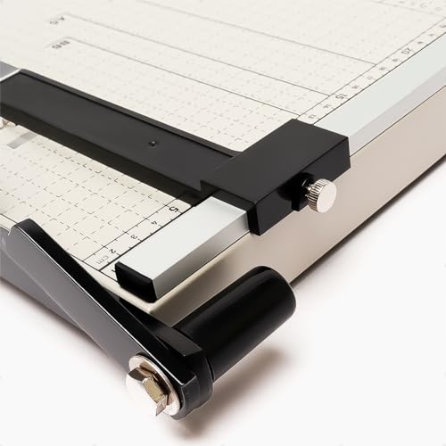 Cortador de Papel de Mesa Manual com Fixador, Para Escritório e Papelaria, Preciso e Profissional co
