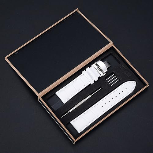 Bamboo Cowhide Wristband-20mm 22mm, Crocodile Pattern Business Faux Leather Wristband, Butterfly Buckle Soft Leather Belt,Holiday Gifts