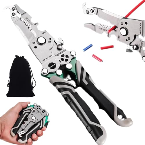 18in1 Multifunctional Wire Strippers Crimper,Foldable Wire Stripper, Cable Stripping Pliers Electrical Wire Stripper Crimper,Micro Cable Stripper Tool Wire Crimper Tool for Electricians Home DIY