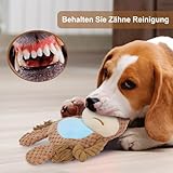 TONYFY Hundespielzeug, Hund Quietschspielzeug mit Knitterpapier, Plüschtier Hund Plüsch Kauspielzeug, Baumwollseil interaktives Spielzeug für Welpen, kleine, mittlere Hunde (Kamelfarbener Elch)