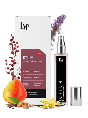 Image of EM5 Opium Perfume for Women | Eau de Parfum Spray | Vanilla Coffee White Floral Fragrance | Luxury Gift for Her | 15 ml