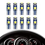leediga 10 PCS Car T5 3030 3SMD Led Lights, PCB Instrument Lights, 6000K Warning Lights, Vehicle Bulb Replacements, Automotive Lighting Tool, Universal for Most Cars, Trucks, SUVs (White)