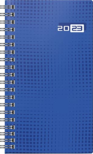 rido/idé Weekly Calendar Model Pocket Planner Int. 2023 Sheet Size 8.7 x 15.3 cm Blue