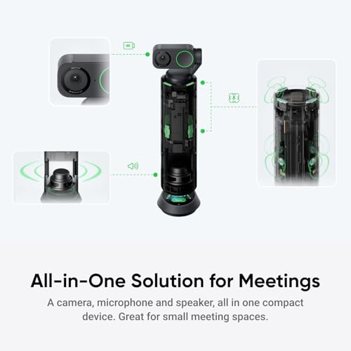 Image of Insta360 WaveLink - 4K Conference Room Speakerphone and Camera, Speaker Tracking, 5m 360 Voice Pickup, Noise Reduction, AI Transcription and Summaries, Plug & Play, Works with Zoom, Teams