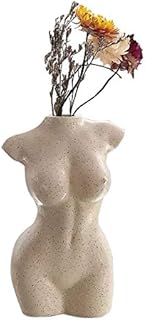 Body Vase Female Form for Boho Bathroom Decor, Boho Flowers, Boho vase for Minimalist Decor, Small vase for Eclectic Decor, Vanity Decor, Beige vase, Body Shaped Vase (Regular, Ivory)