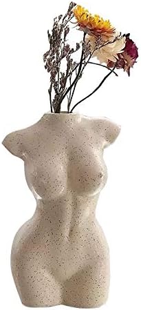 Body Vase Female Form for Boho Bathroom Decor, Boho Flowers, Boho vase for Minimalist Decor, Small vase for Eclectic Decor, Vanity Decor, Beige vase, Body Shaped Vase (Regular, Ivory)