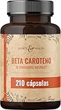 Cápsulas de betacaroteno de zanahorias naturales – 210 cápsulas de bronceado con betacaroteno – 7 mg de betacaroteno por cápsula – paquete de suministro de cápsulas de caroteno