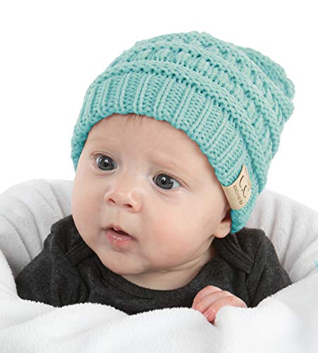 Beanie Infant Baby Skull Cap Hat (NO POM) - Mint