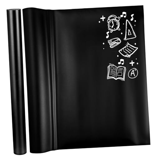 NUOBESTY 2pcs Self-Adhesive Blackboard Film for Wall Black Whiteboard Chalkboard Stickers Adhesive Chalkboard Sticker for Home Kitchen Office School