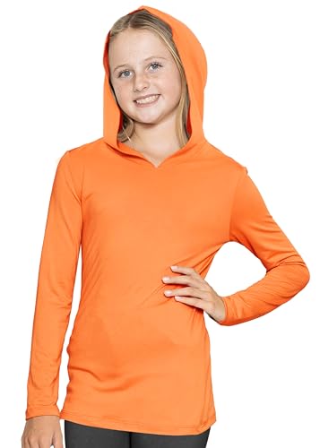 Image of Shirts for Girls Long Sleeve Crew Neck Top, Hoodie or 3 /4 Sleeve Soft Stretch Kids Lightweight Size 2-16