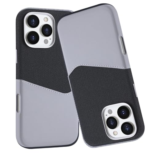 Coque cuir pour iPhone 16 Pro Max élégante bicolore premium avec porte-cartes MagSafe intégré