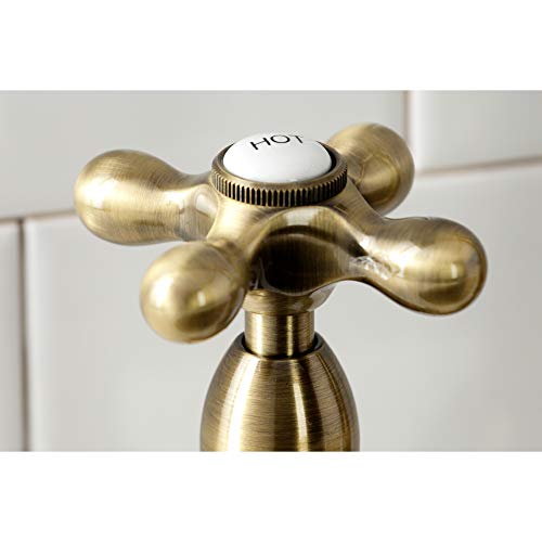 Kingston Brass Ks1273Axbs Heritage 8-Inch Kitchen Bridge Faucet With Brass Sprayer, Antique Brass, 8-3/4-Inch #TOP3