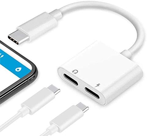 USiFar Dual Type C Adapter, 3A Fast Charge 2 in 1 Splitter USB C Audio Adapter, Dual Audio and Charger, Earphone Jack Adapter Compatible with Google Pixel 2/2 XL,Pixel 3/3 XL,Huawei Mate 10 Pro/20 Pro