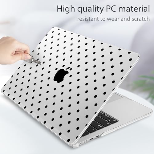 Image of Tuiklol for MacBook Air 13 inch Case M5 2026 M4 2025 M3 2024 M2 2022 Release Model A3449 A3240 A3113 A2681,Plastic Hard Shell Cover for MacBook Air 13.6 with Touch ID, Spot-Black