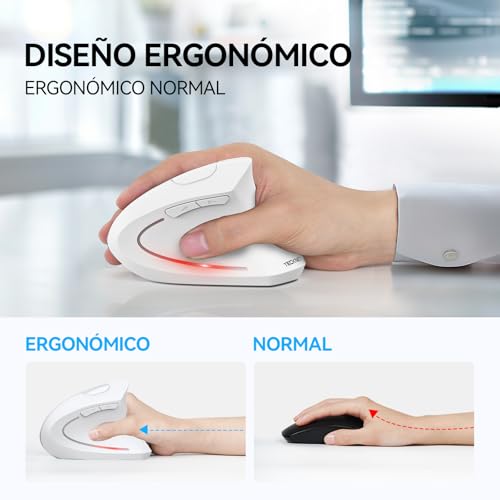 Mouse vertical para evitar dolor de muñeca con conexión bluetooth y 6 botones 5