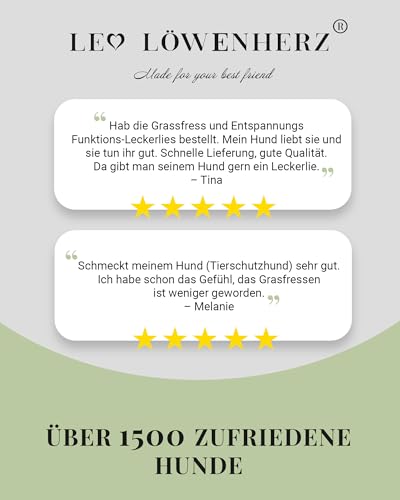 LEO LÖWENHERZ Gras- & Kotfresser Leckerlis für Hunde - 370g - Natürliche Drops zur Futterergänzung - Zuckerfrei & getreidefrei - Made in Germany