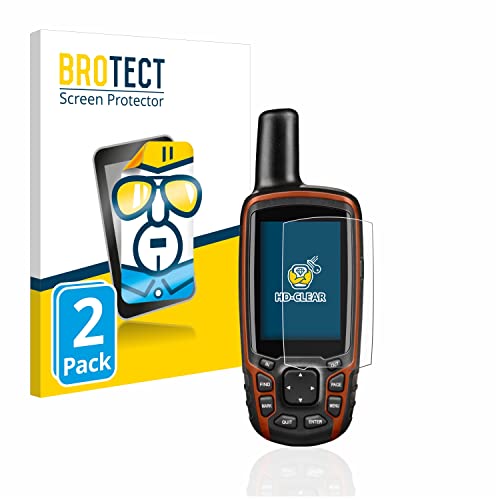 BROTECT Protector Pantalla para Garmin GPSMAP 64s Protector Transparente (2 Unidades) Anti-Huellas