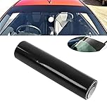 Car Sun Strip, Car Van Windscreen Sun Strip, Gloss Black 140x20cm Universal PVC Windshield Sticker for Automobiles (Black)