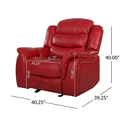 Sillón reclinable piel rojo miniatura 3