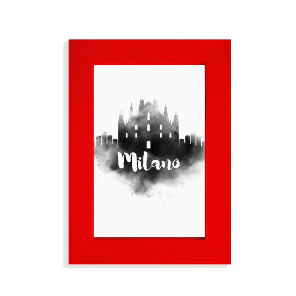 Cadre photo Milan Italie encre rouge idée cadeau souvenir voyage unique