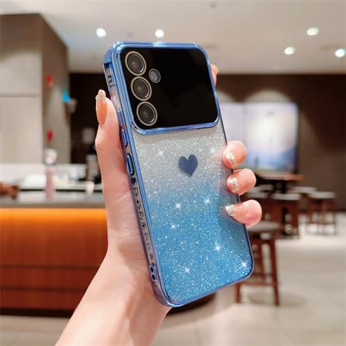 Coque Samsung A14 5G silicone bleu à paillettes dégradées pour protection Galaxy