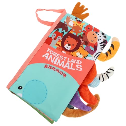 MOBUTOFU しっぽ布の本 柔らかい布の本 布製の柔らかいベビーブック 動物の布の本 3dベビーブック しわくちゃの柔らかい本 のお風呂の本 しわくちゃの布の本 新生児のおもちゃ