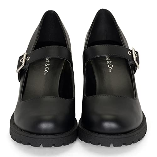 Chariot & Co Womens Platform Mary Janes Loafer Heels Ankle Strap Pumps | Chunky Lug Sole Shoes | Coquette Y2K Cosplay Ready Rush4