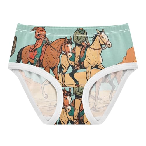Toddler Girls Underwear 2t Cotton Cute Panties Girl Fun Print Briefs Girls Undies Cowboy Cowgirl Horses Desert