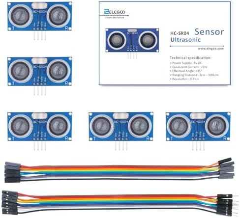 ELEGOO 5PCS HC-SR04 Ultrasonic Module Distance Sensor Kit