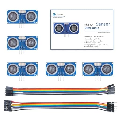 ELEGOO Modulo Sensore di Distanza a Ultrasuoni 5 Pezzi per Arduino, Raspberry Pi e STM32, 40 KHz con Compatibilità Wireless XBee/ZigBee