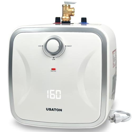 2.5 Gallon Hot Water Heater Electric - Compact Under Sink Instant Portable Mini Small Tank Hot Water with LED Display for Point of Use RV Camper Kitchen 110V/120 volt 1440W Wall or Floor Mounted